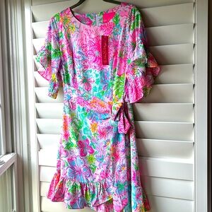 NWT Lilly Pulitzer dress size 6 Darla’s Stretch. Exquisite pattern and details.